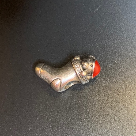 Teddy bear in a Christmas stocking Pandora charm - Picture 3 of 3